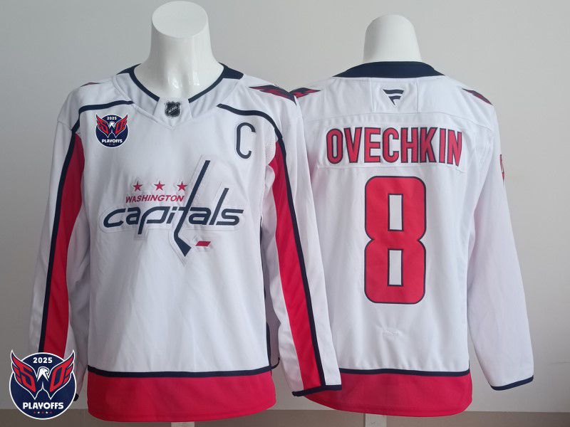 Men 2025 Washington Capitals #8 Ovechkin White Fanatics Home Premium NHL Jersey style 2